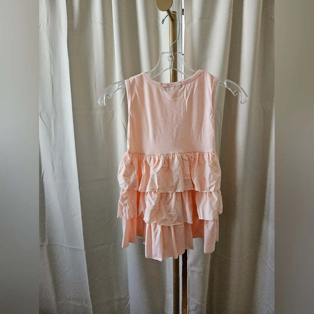 Adorable Sweetness 2-Pc Girls Peach Swing Top & Pastel Floral Leggings Set